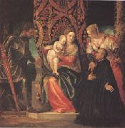VERONESE (Paolo Caliari) The Virgin and Child with Saints Justin and George and a Benedictine (mk05) USA oil painting artist